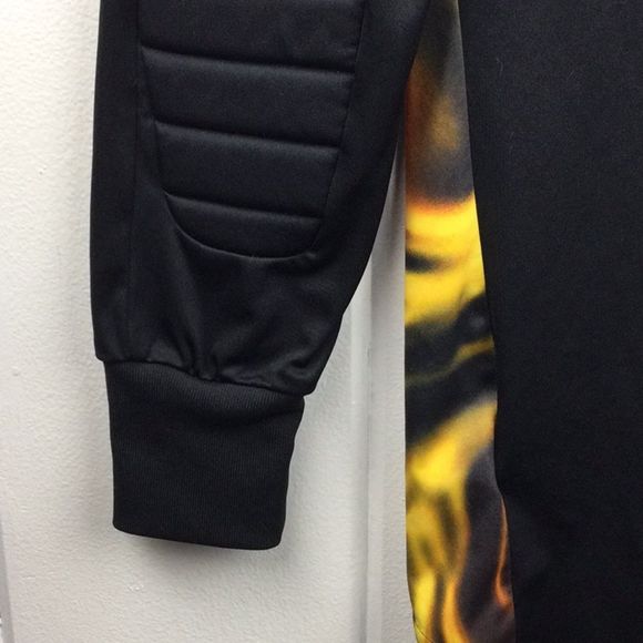 Adidas Climacool Soccer Goalie Jersey, Black w/Flames, Padded Elbow, size Small - Picture 9 of 10